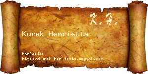 Kurek Henrietta névjegykártya